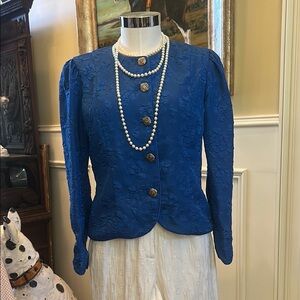Vintage Miss Elliette Sz 10 Princess Diana Puff Sleeve Jacket GUC